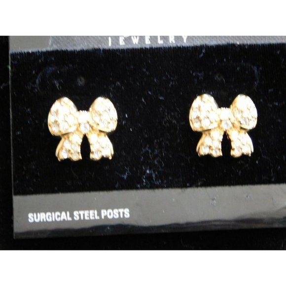 Swarovski Swan Bow Crystal Earrings - Picture 1 of 5